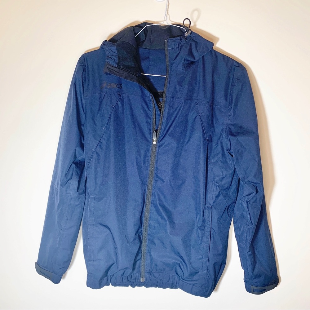 Asics Running Jacket Rain Hidden Hood Women’s size XS Logo